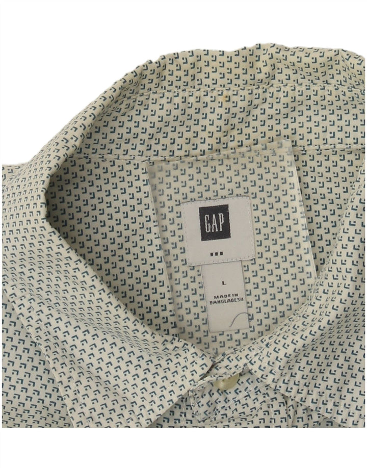 Camisa de manga corta Gap para hombre de algodón con lunares blancos grandes