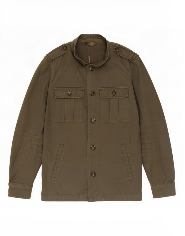 Zara Chaqueta Militar Hombre UK 38 Medium Caqui Algodón