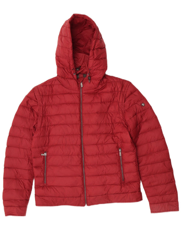 Massimo Dutti Chaqueta Acolchada con Capucha para Mujer UK 44 Large Borgoña