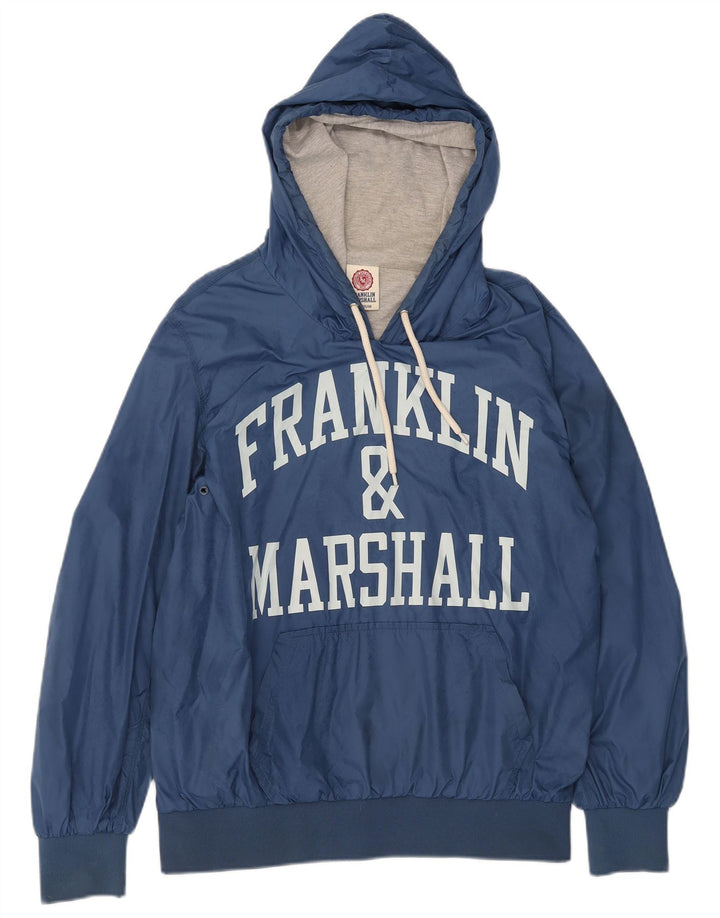 FRANKLIN MARSHALL Jersey con capucha gráfico para hombre Nylon azul medio
