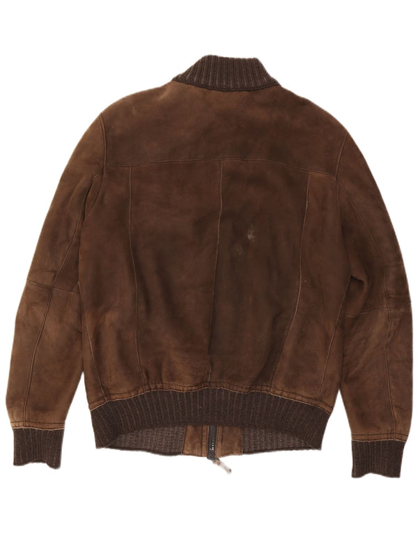 Vintage hombres ante bomber chaqueta Reino Unido 40 marrón grande
