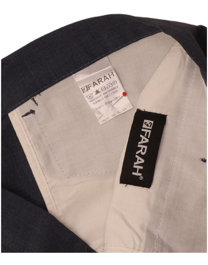 Farah Hombre Pantalones Casuales Rectos W36 L29 Poliéster Azul