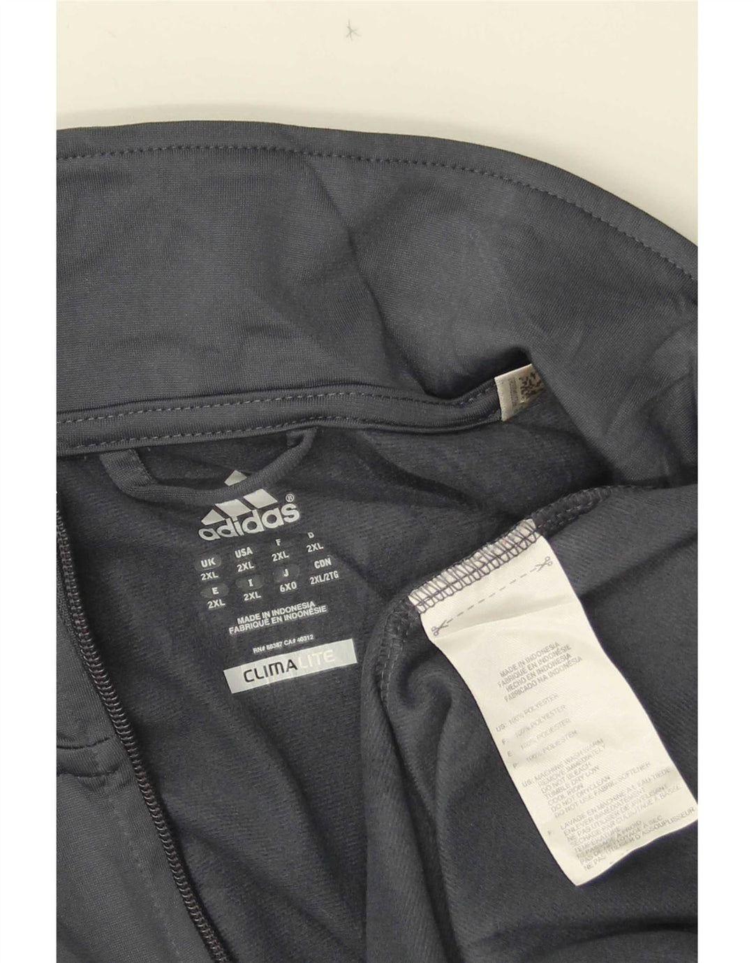 Adidas Mens Climalite Chándal Top Chaqueta 2XL Gris Poliéster
