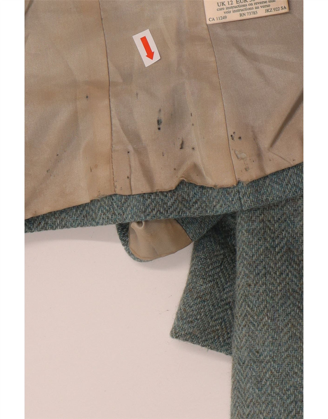 LAURA ASHLEY Chaqueta tipo blazer corta de 3 botones para mujer Reino Unido 12 Lana azul medio