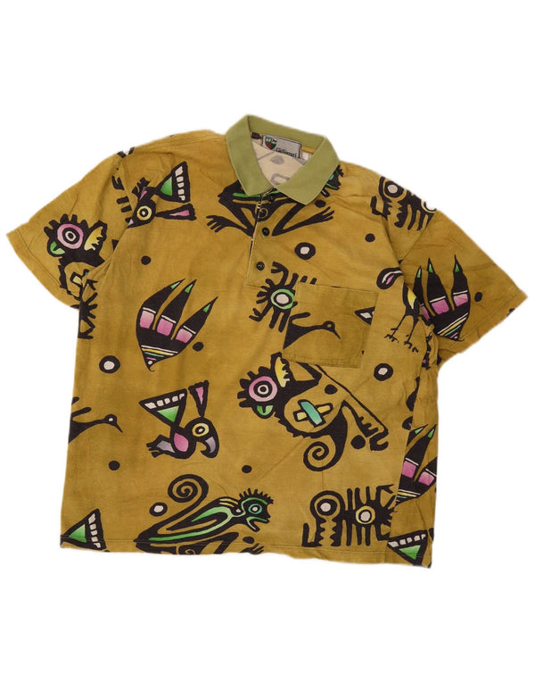 Polo gio ferrari Hombre Amarillo Medio Geométrico