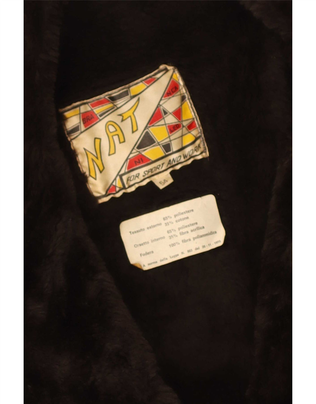 Vintage hombres doble pecho abrigo EU 54 2XL marrón poliéster