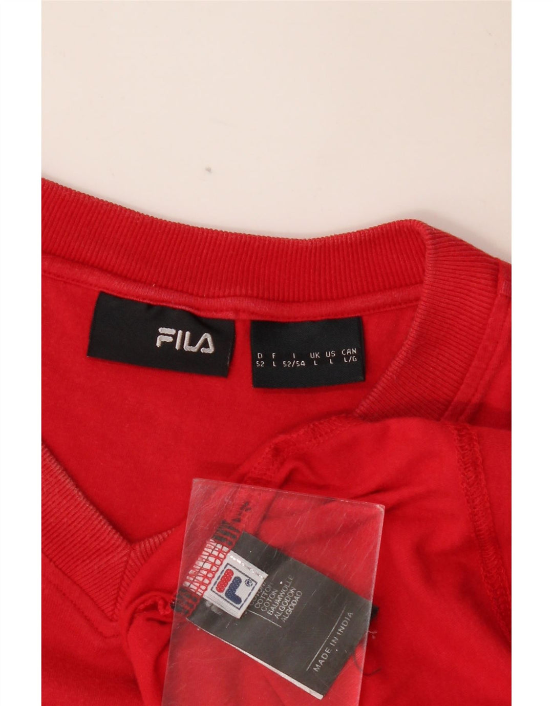 FILA Camiseta gráfica para hombre Top grande de algodón rojo