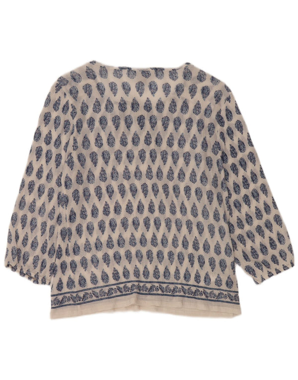 TOMMY BAHAMA Blusa de manga 3/4 para mujer UK 46 Large White Paisley Cotton