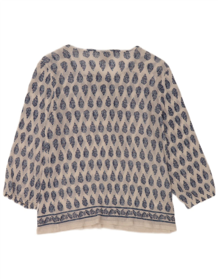 TOMMY BAHAMA Blusa de manga 3/4 para mujer UK 46 Large White Paisley Cotton