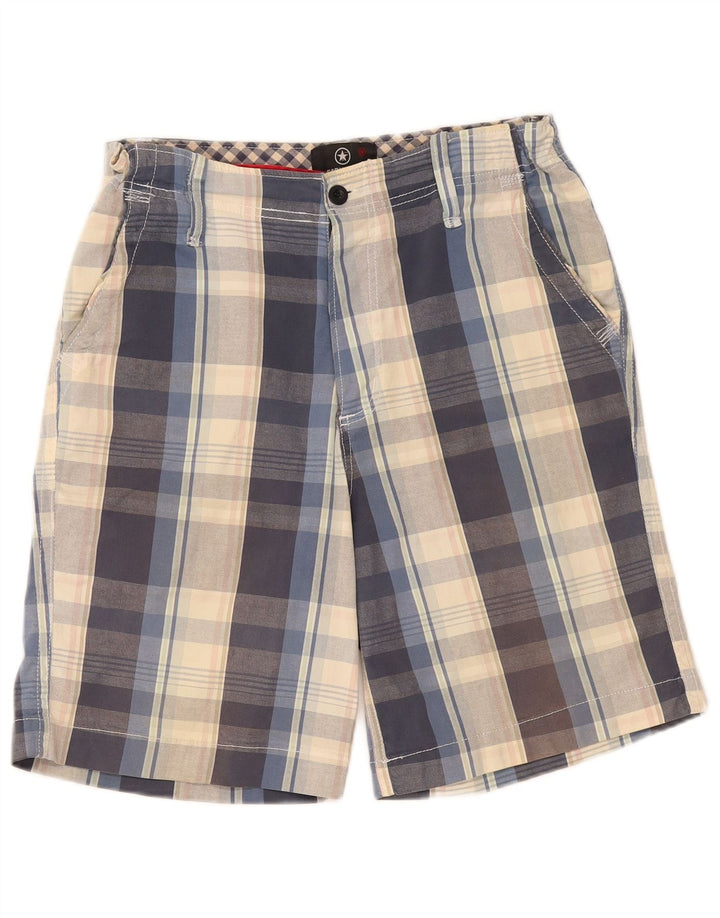 Pantalones cortos chinos Converse para hombre medianos W32 algodón a cuadros azul marino