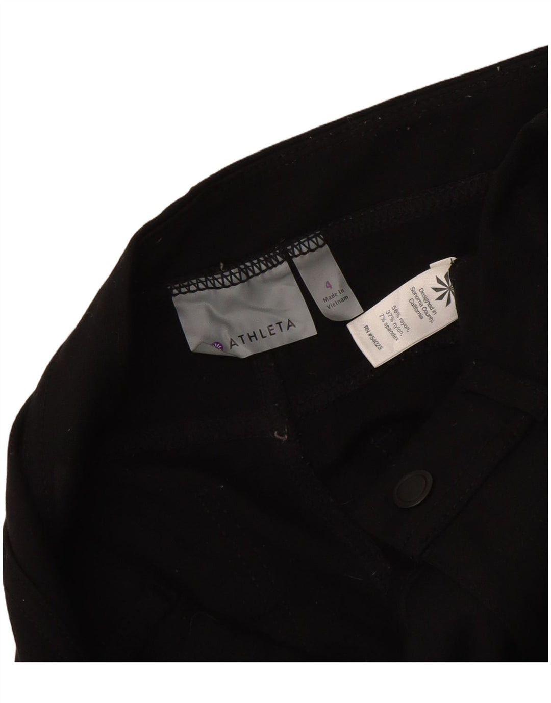 Athleta Pantalones casuales delgados para mujer US 4 Small W27 L29 Rayón negro