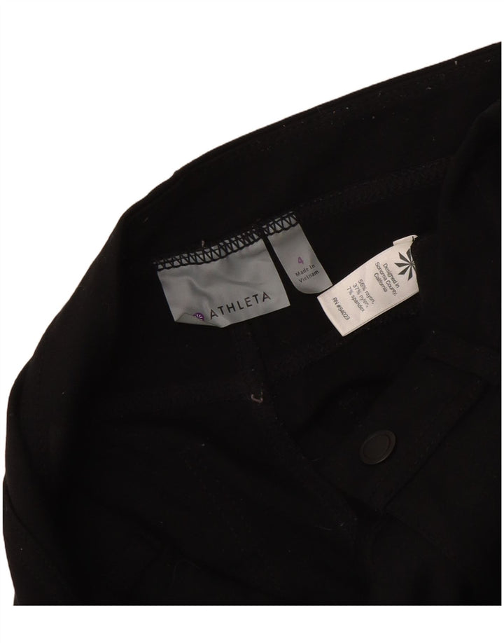 Athleta Pantalones casuales delgados para mujer US 4 Small W27 L29 Rayón negro
