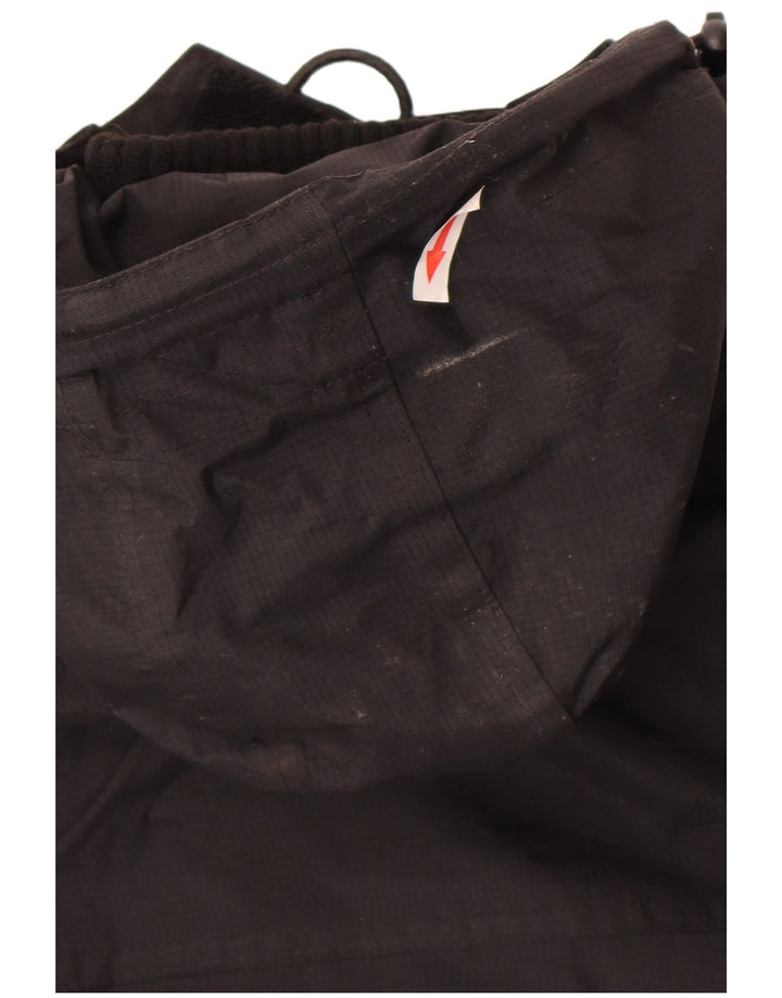 Superdry Chaqueta impermeable con capucha para mujer, talla 48, nailon negro mediano