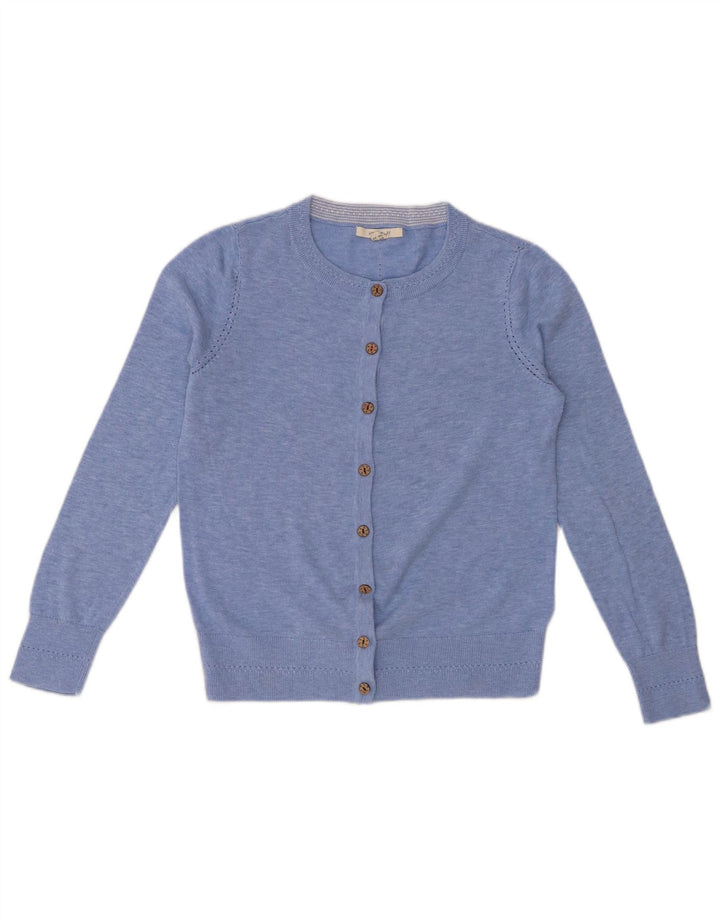 WHITE STUFF Suéter tipo cárdigan para mujer UK 10 Pequeño algodón moteado azul