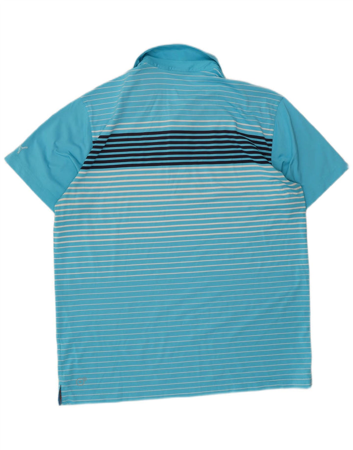 Polo PUMA para hombre con rayas azules grandes