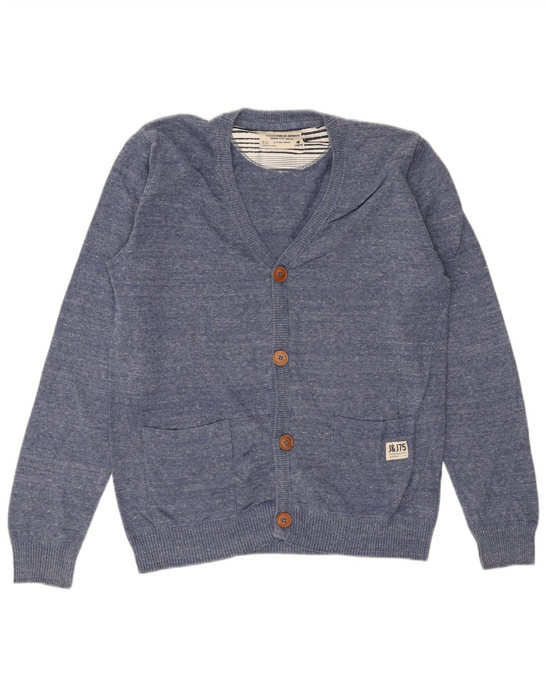 JACK & JONES Jersey Cárdigan Hombre Azul Medio Algodón