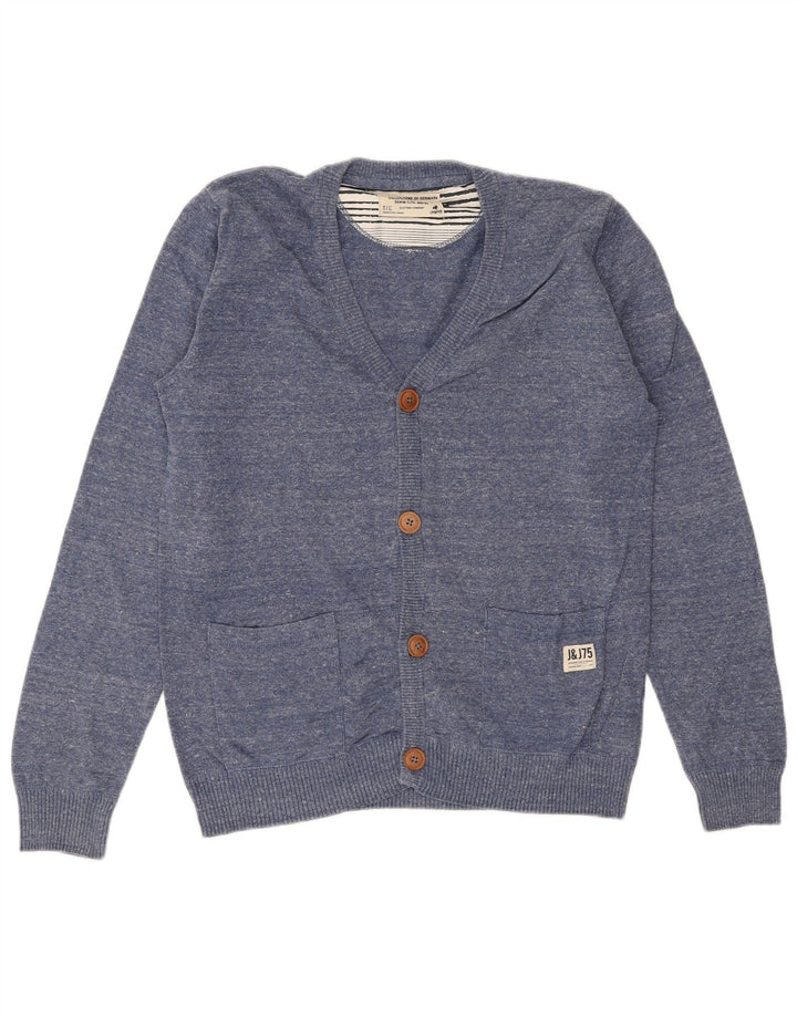 JACK & JONES Jersey Cárdigan Hombre Azul Medio Algodón