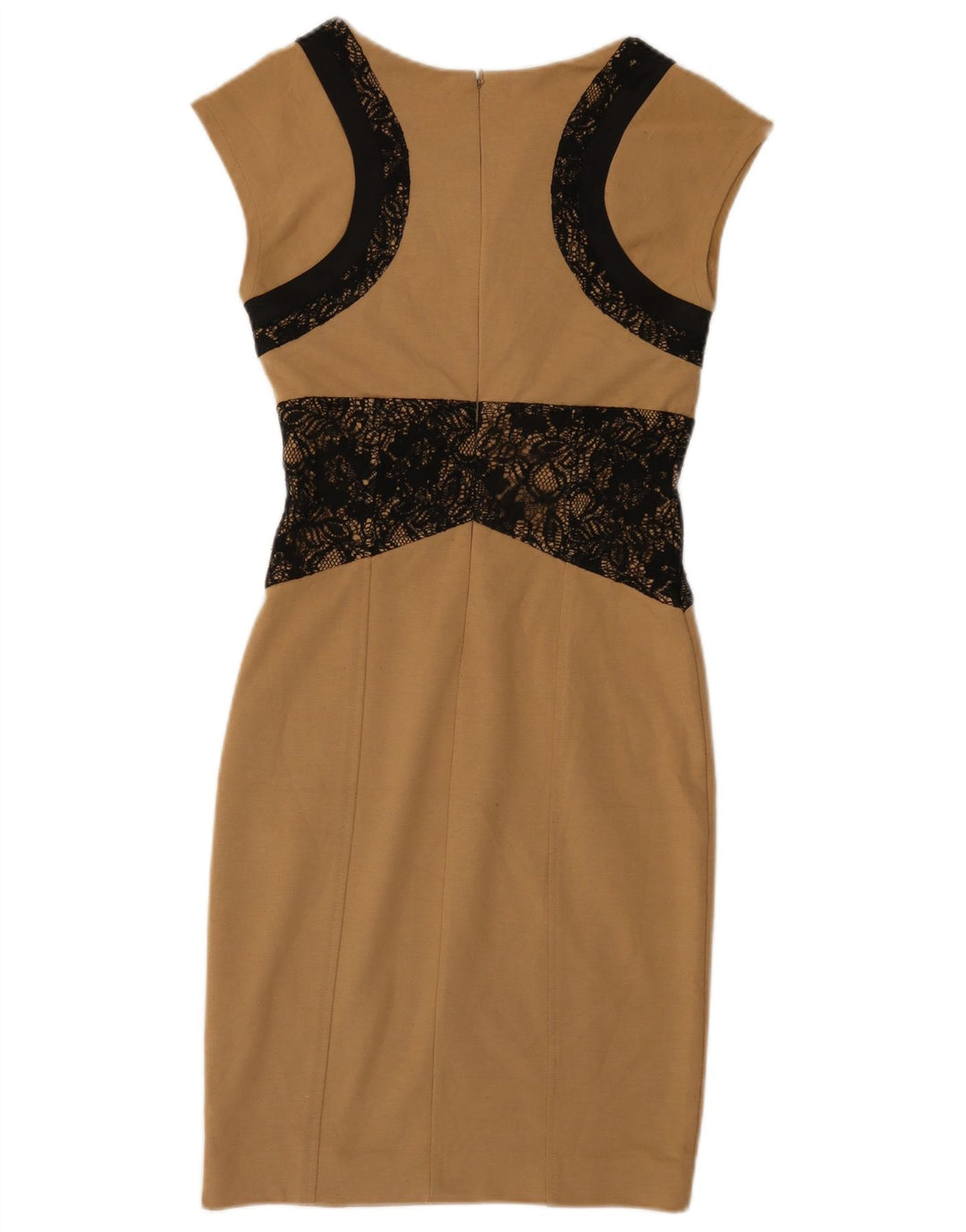 Oasis Vestido tubo para mujer UK 8 Small Marrón Colorblock Poliéster