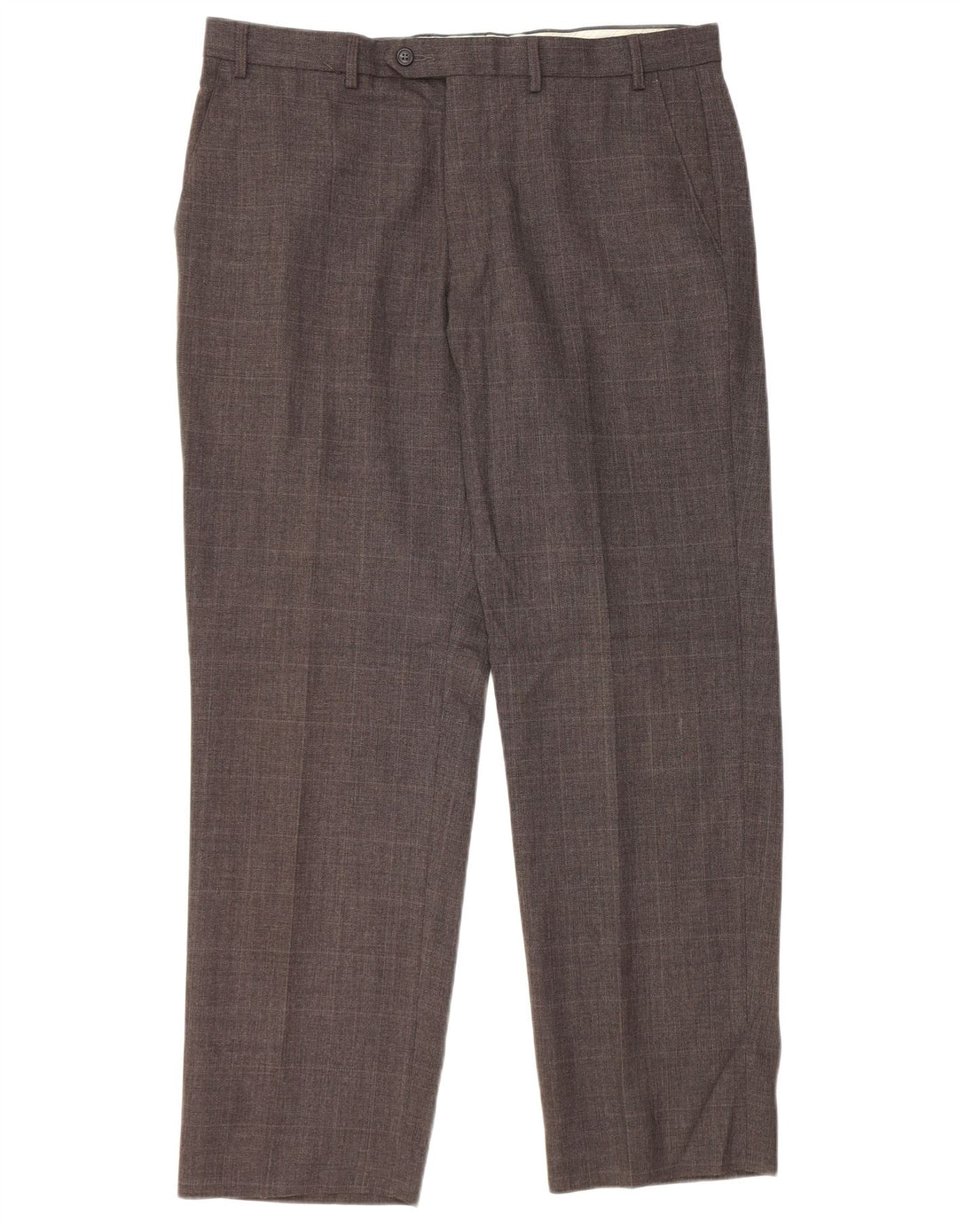 Marks & Spencer Pantalón de traje a medida para hombre W36 L31 Poliéster gris