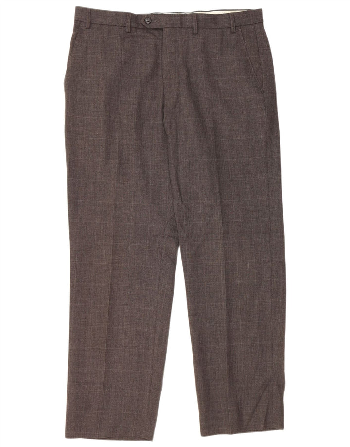 Marks & Spencer Pantalón de traje a medida para hombre W36 L31 Poliéster gris