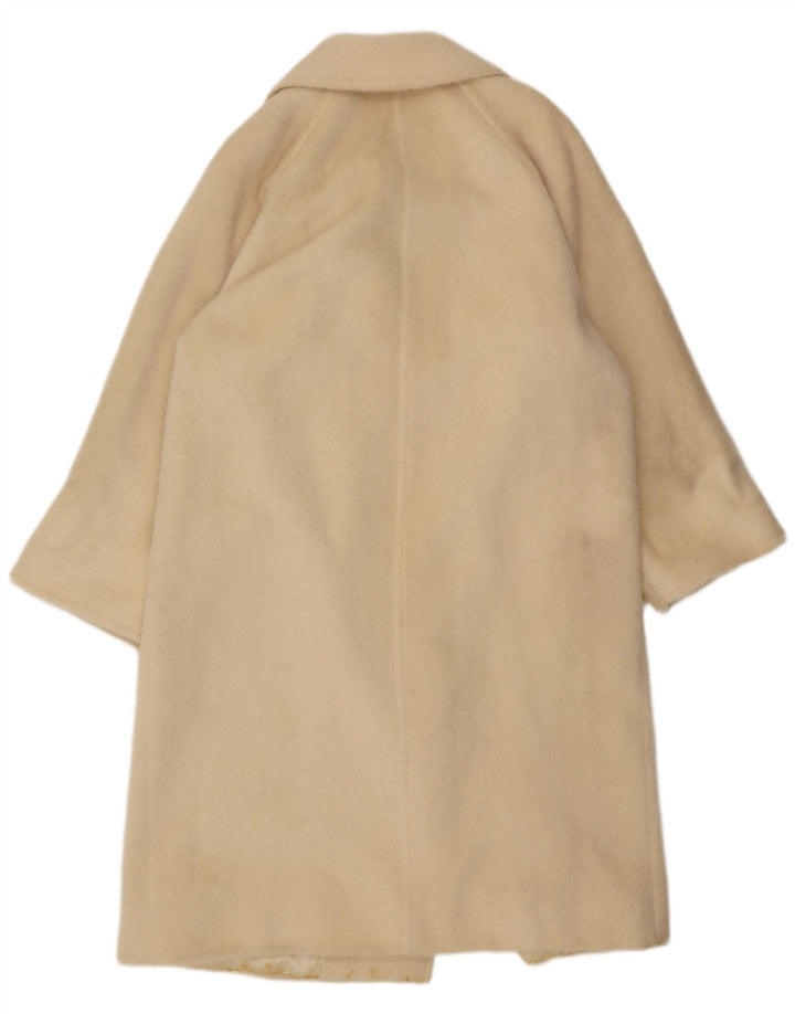 Max Mara Abrigo cruzado para mujer UK 10 Small Off White Classic