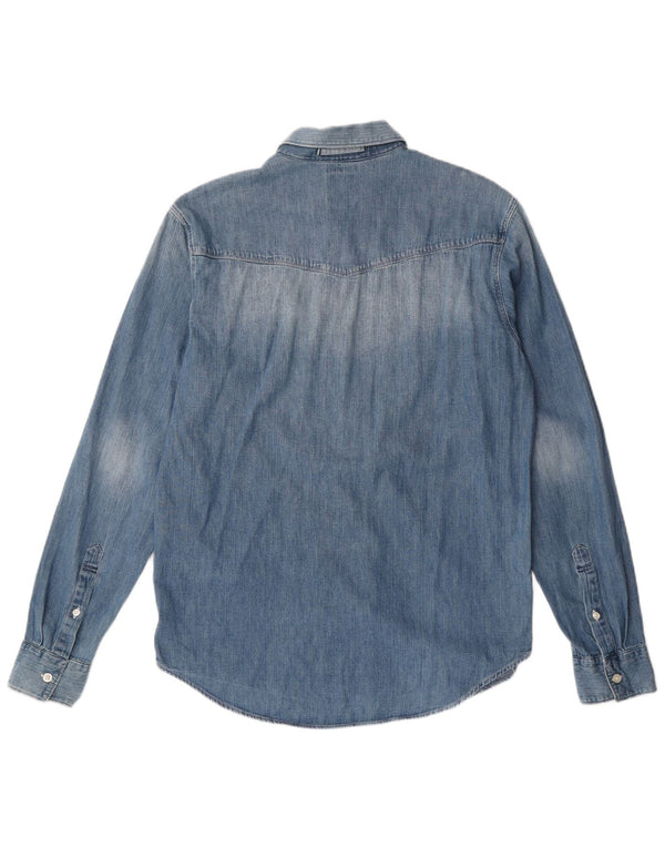 Levi's Camisa vaquera de corte estándar de algodón azul medio