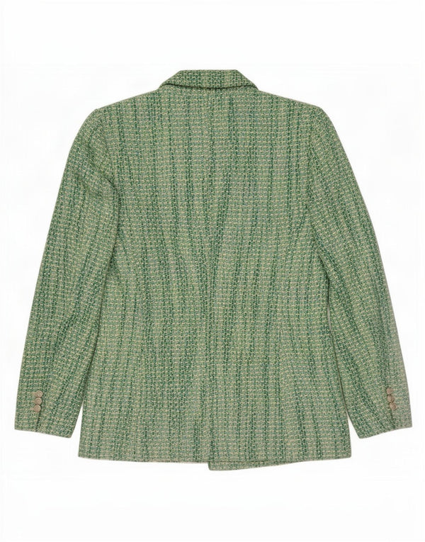 Zara Mujer Chaqueta Blazer De Doble Botonadura UK 42 Algodón Verde Medio