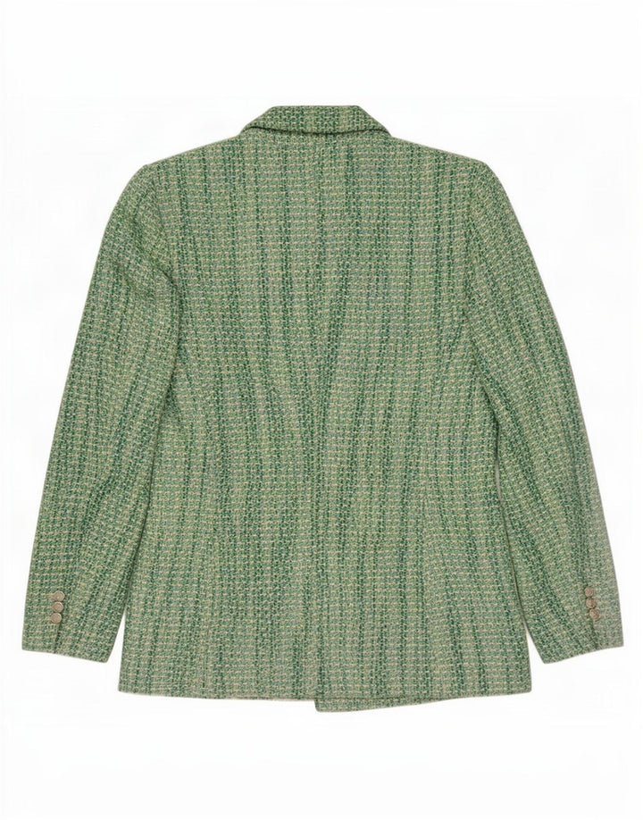 Zara Mujer Chaqueta Blazer De Doble Botonadura UK 42 Algodón Verde Medio