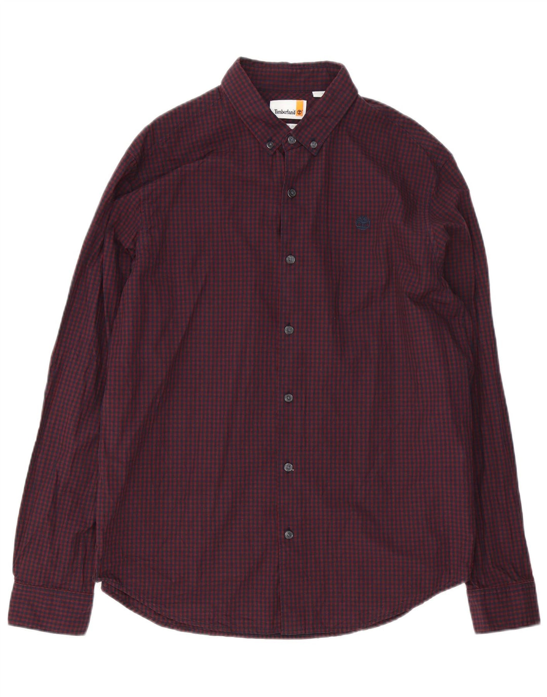 Timberland Camisa de corte regular para hombre de algodón a cuadros color burdeos grande