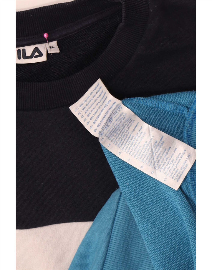 Fila Hombre Graphic Sudadera Jumper XL Multicolor Colorblock Algodón