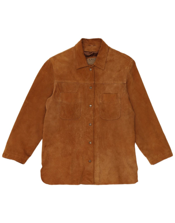 Chaqueta de ante vintage para mujer IT 42 cuero marrón medio