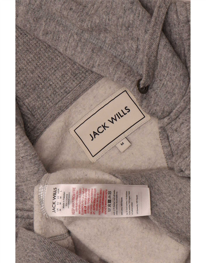 Jack Wills Sudadera con capucha y cremallera para hombre de algodón moteado gris medio