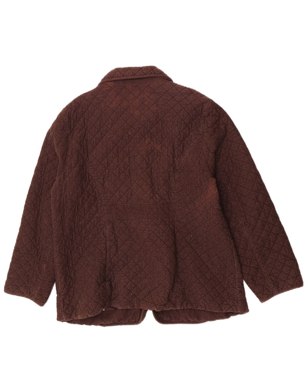 Tommy Hilfiger Chaqueta acolchada de pana para mujer UK 20 2XL Algodón marrón