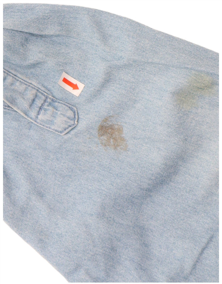 JOHN BANER Camisa vaquera para hombre 3XL Algodón azul