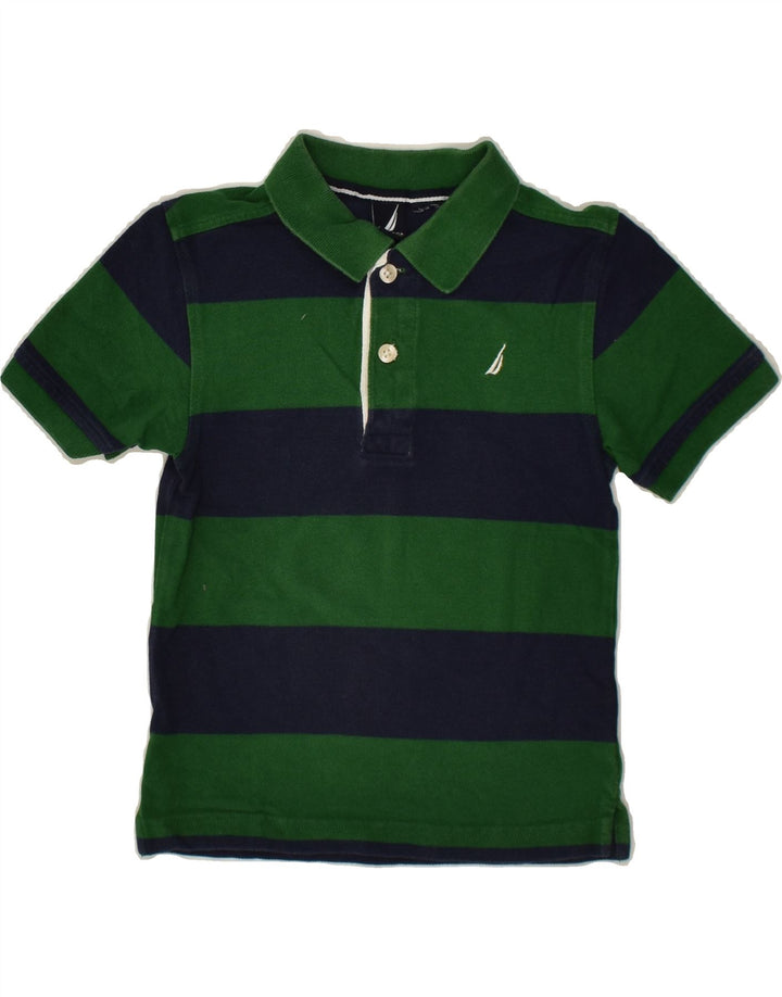 NAUTICA Boys Polo Shirt 2-3 Years Green Striped | Vintage Nautica | Thrift | Second-Hand Nautica | Used Clothing | Messina Hembry 