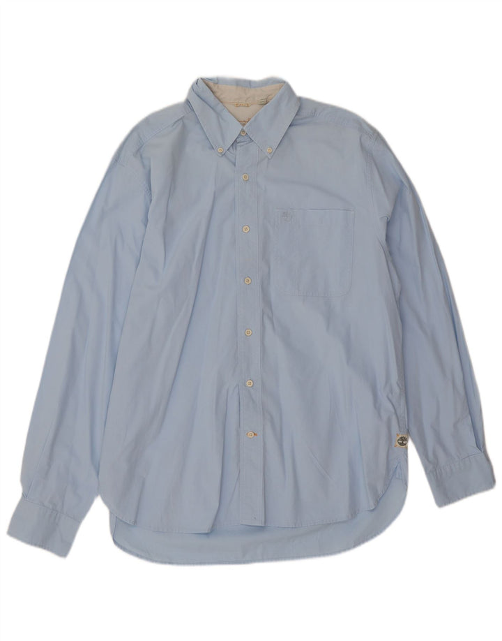Camisa Timberland Hombre Azul Medio Algodón