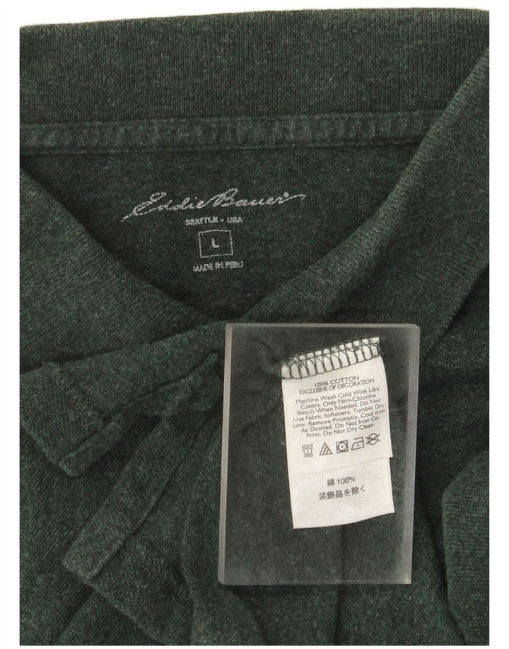 Eddie Bauer Polo para hombre de algodón verde grande