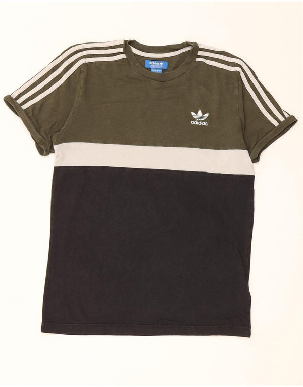 Adidas Hombre Camiseta Top Small Verde Colorblock Algodón