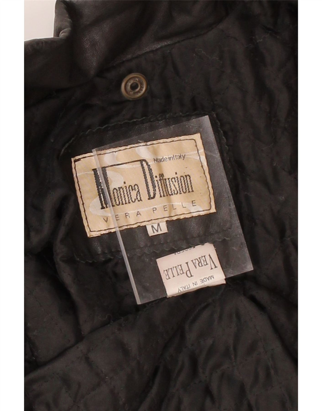 VINTAGE Womens Leather Coat UK 14 Medium Black Leather Vintage Vintage and Second-Hand Vintage from Messina Hembry 