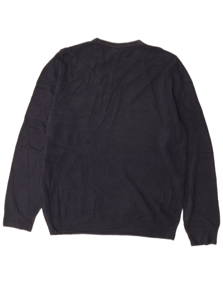 Marks & Spencer - Jersey de cuello redondo para hombre, talla grande, acrílico azul marino