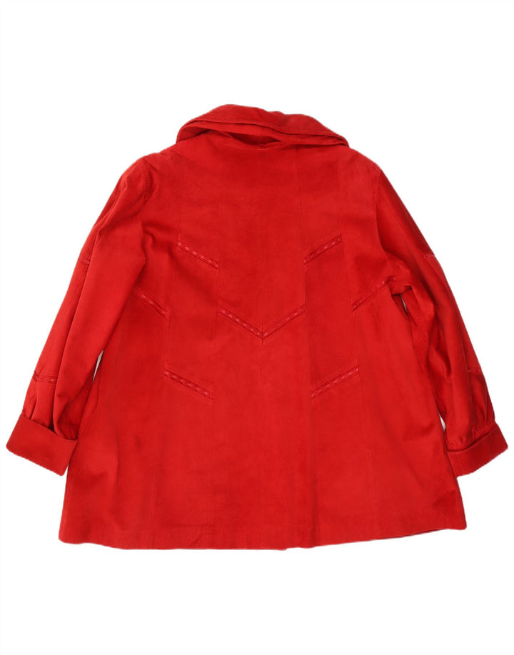 AMGE Abrigo de ante extragrande para mujer EU 42 Cuero rojo grande