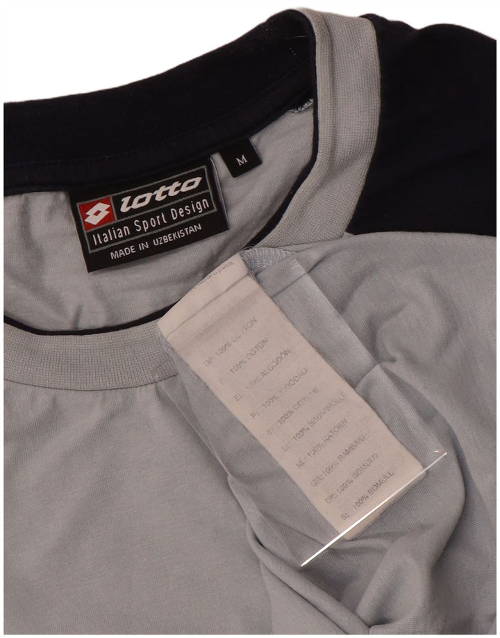 Lotto Hombre Camiseta Gráfica Top Algodón Color Block Gris Medio