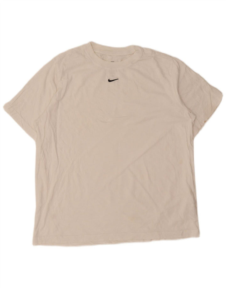 Nike - Camiseta holgada para hombre, talla mediana, algodón blanco