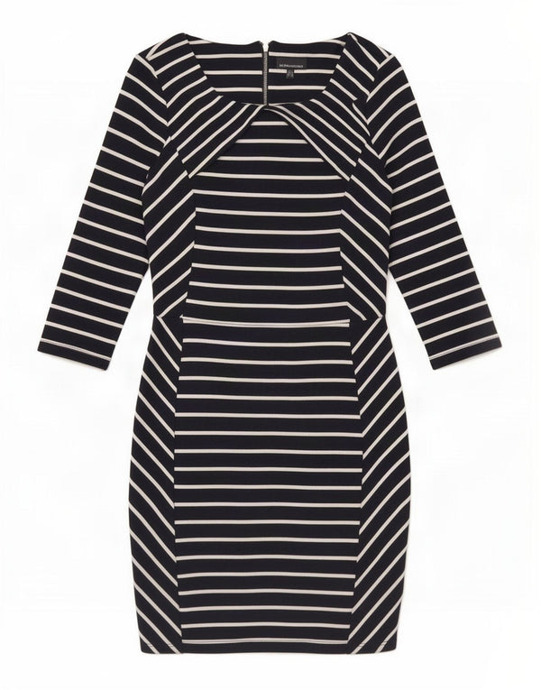 Warehouse Vestido tubo de manga 3/4 para mujer UK 44 Large Azul marino a rayas