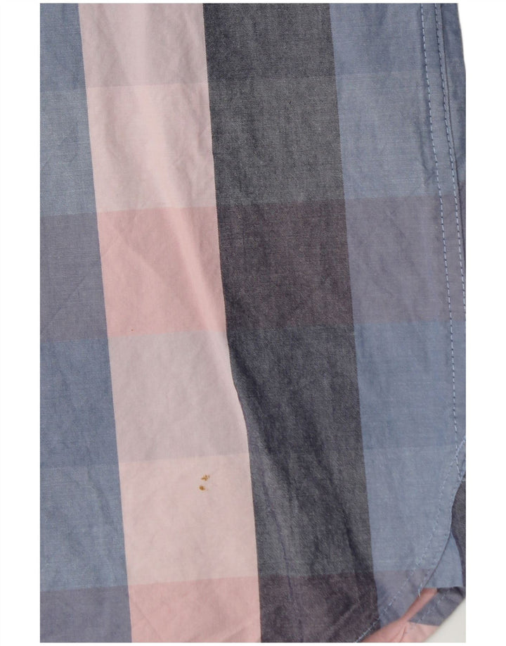 Lyle & Scott Camisa de manga corta para hombre de algodón a cuadros multicolor grande