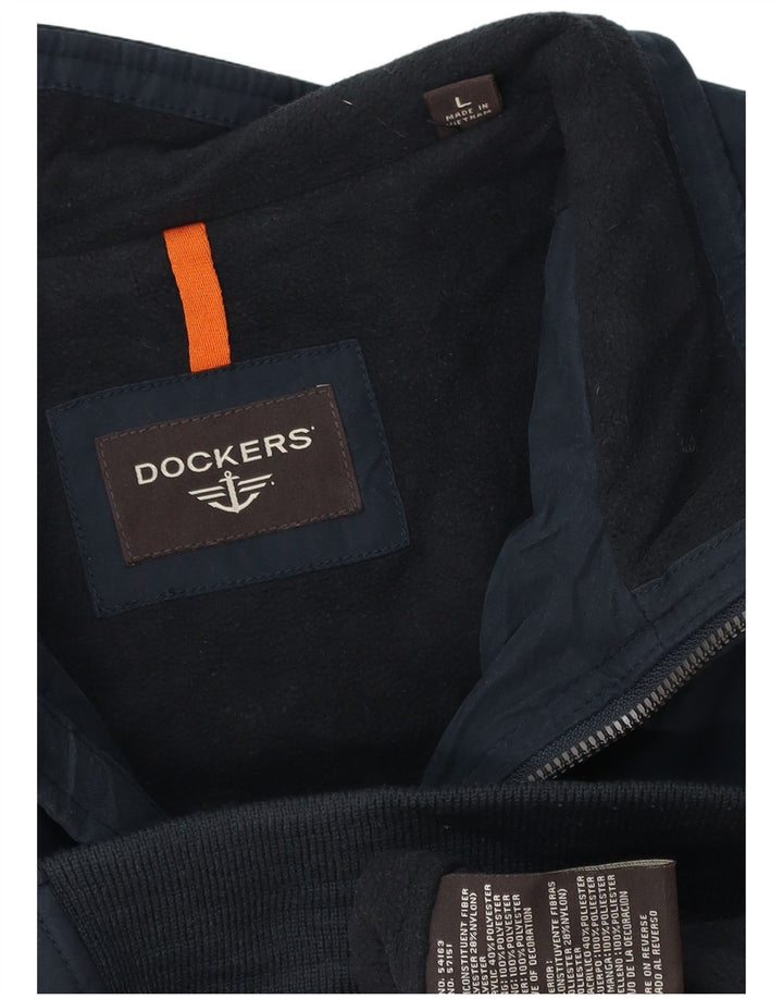 DOCKERS Chaqueta Bomber para Hombre UK 40 Grande Poliéster Azul Marino