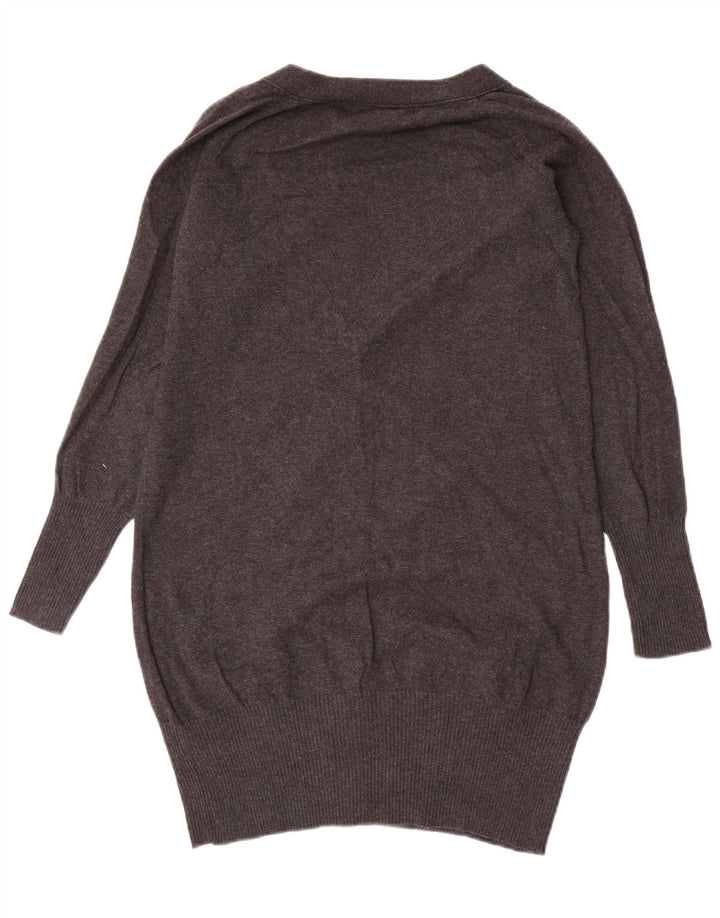 Zara Mujer Cárdigan Suéter UK 12 Algodón Gris Medio