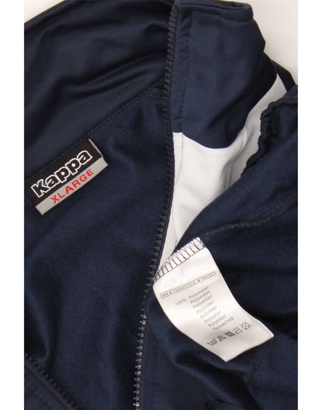 Kappa Hombre Chándal Top Chaqueta XL Azul Marino Colorblock Poliéster