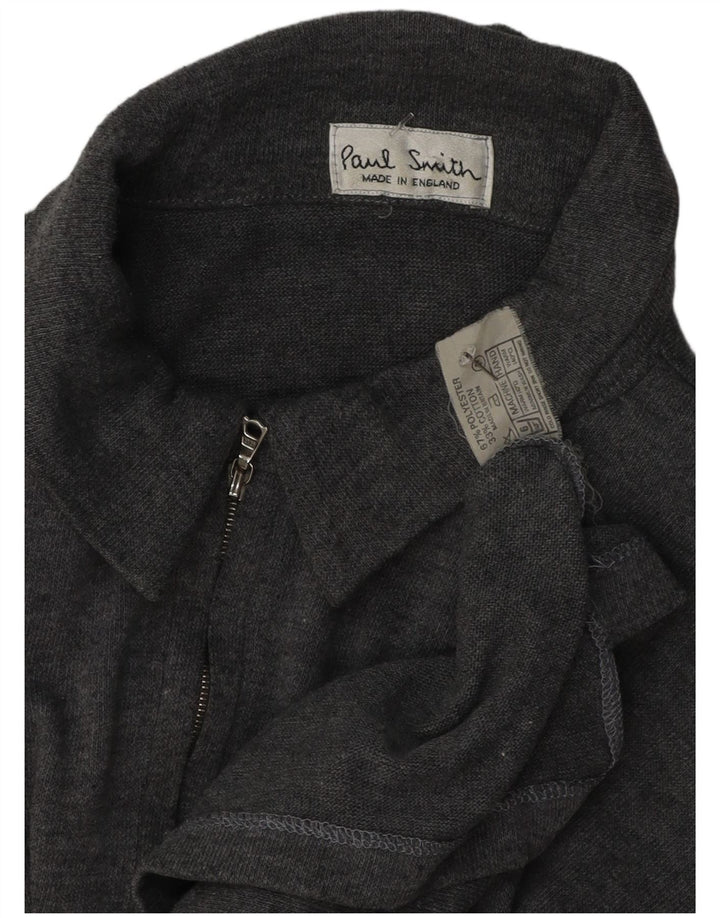 Paul Smith Polo con cuello con cremallera para hombre 2XL Poliéster gris