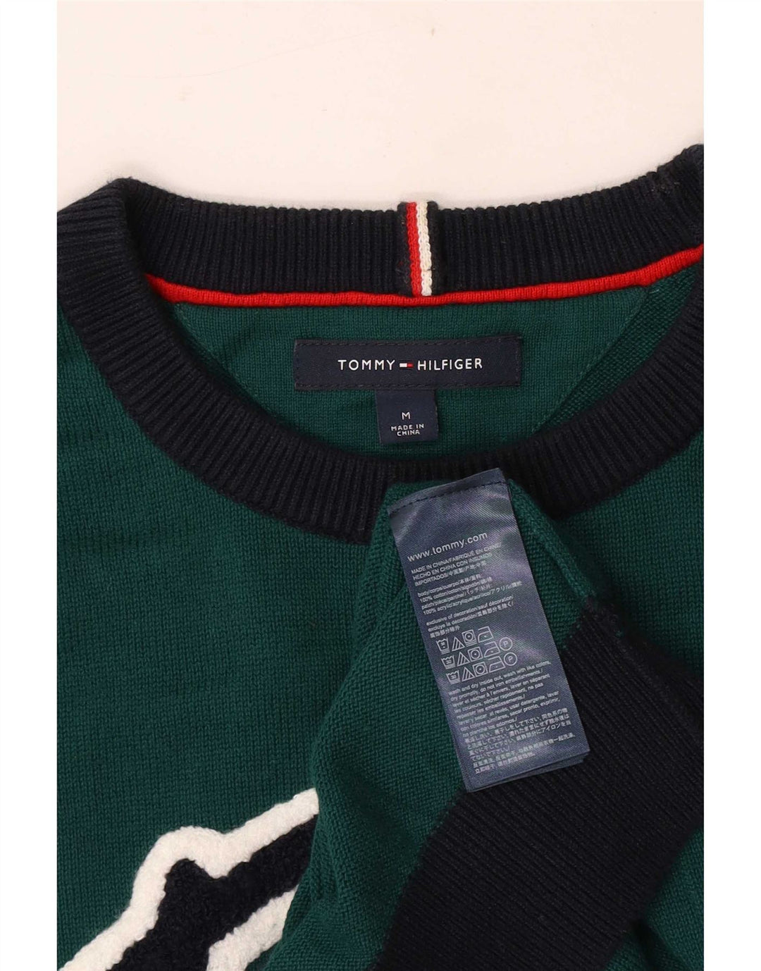 Jersey Tommy Hilfiger Hombre con cuello redondo y bloques de color verde medio